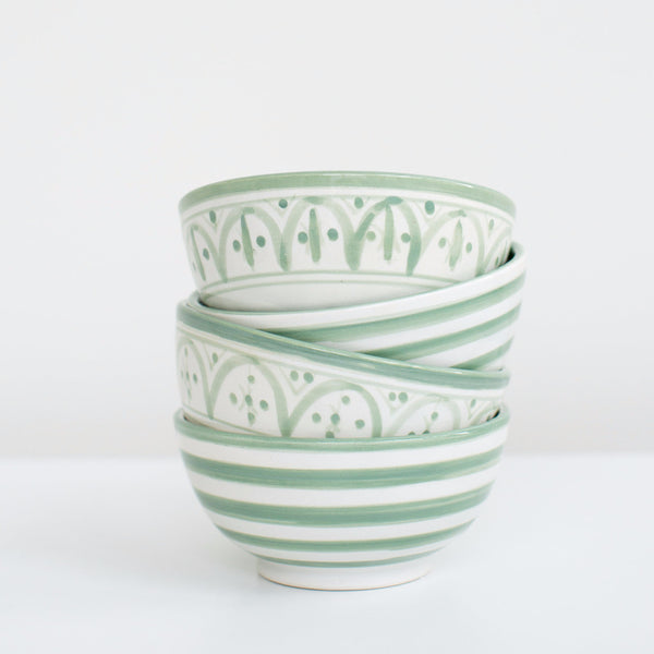 Hand-Painted Ceramic Soup Bowls - Celadon (Set of 2)