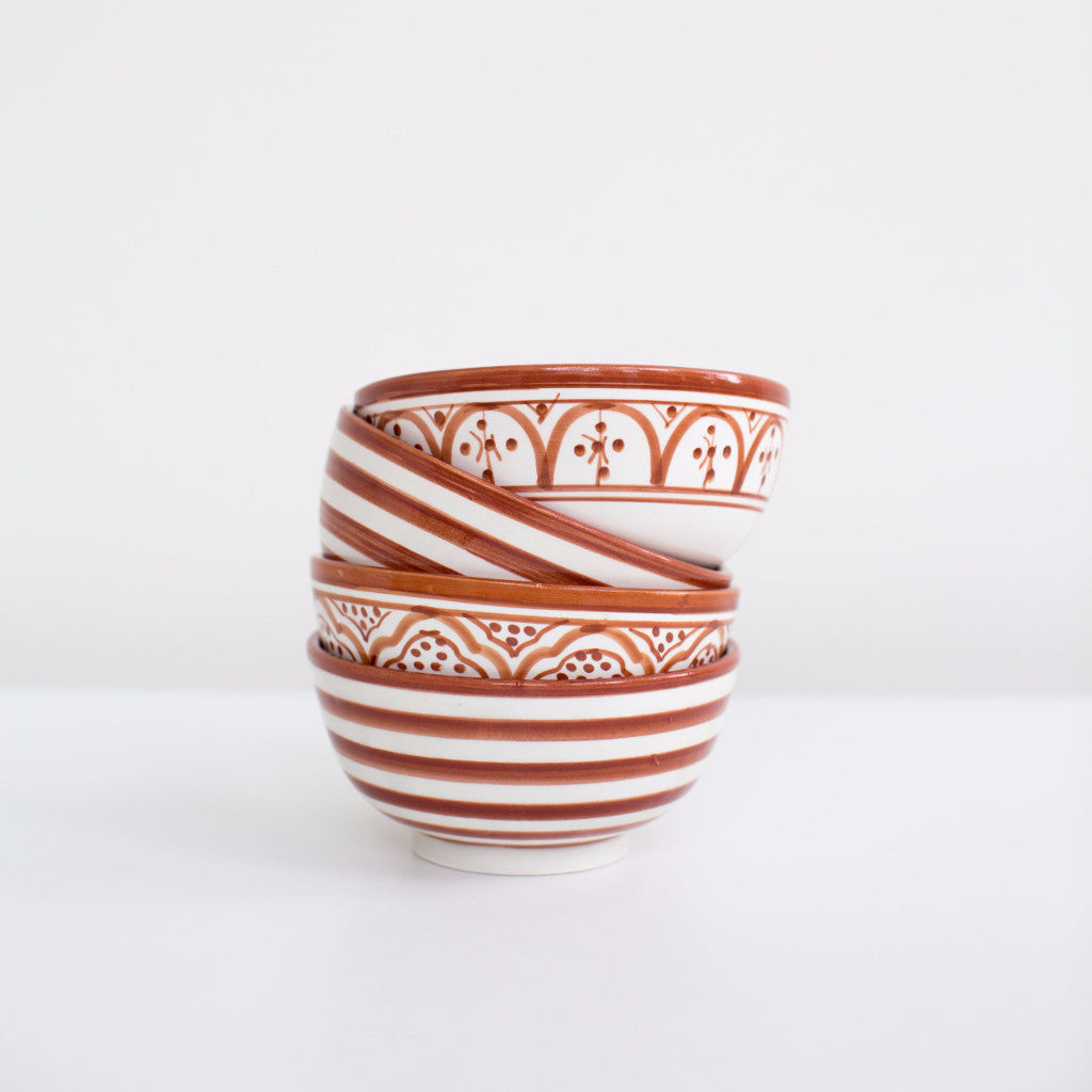 Hand-Painted Ceramic Soup Bowls - Marsala (Set of 2)